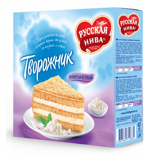Торт "Творожник" классический 560г к/кор (Русская Нива)