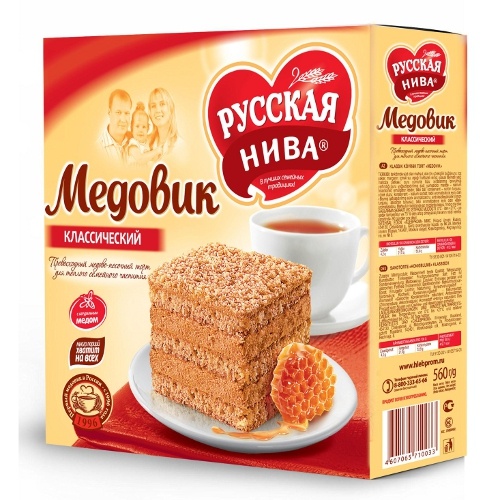 Торт "Медовик" Классический 560г к/кор (Русская Нива)