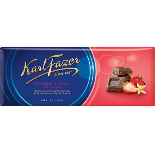 Шоколад "Karl Fazer" (Карл Фазер) молочный с клубникой 190г