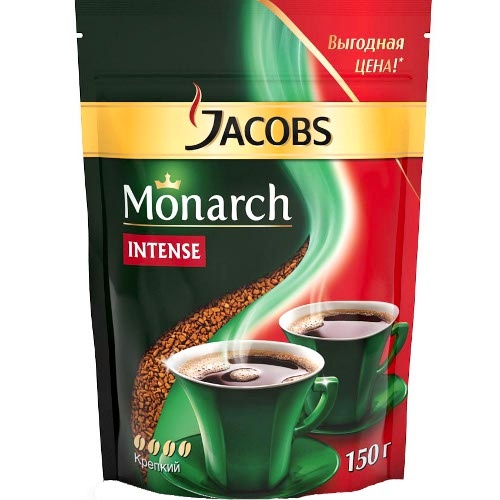 Кофе "Jacobs Monarch" (Якобс Монарх) Intense растворимый сублимированный 150г пакет