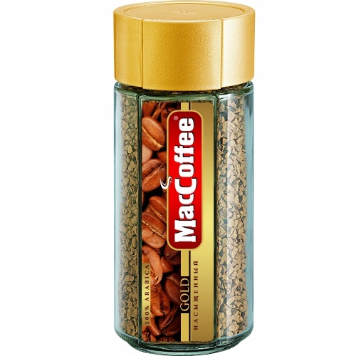 Кофе "MacCoffee" (МакКофе) Gold натуральный растворимый сублимированный 100г ст/б