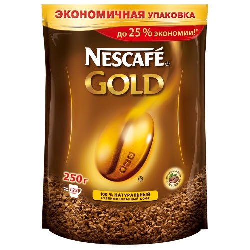 Кофе "Nescafe Gold" (Нескафе Голд) растворимый сублимированный 250г пакет