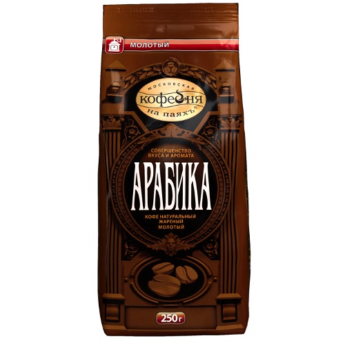 Кофе "Московская кофейня на паяхъ" Арабика жареный молотый 250г пакет
