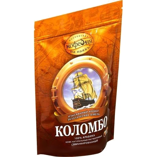 Кофе "Московская кофейня на паяхъ" Коломбо растворимый сублимированный 75г пакет