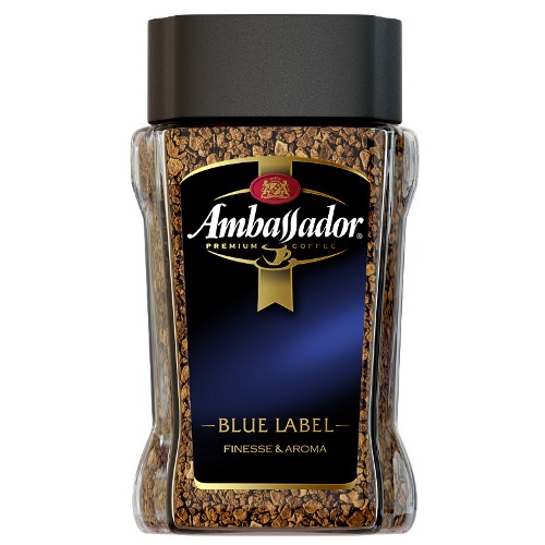 Кофе "Ambassador" (Амбассадор) Blue Label растворимый 95г ст.банка