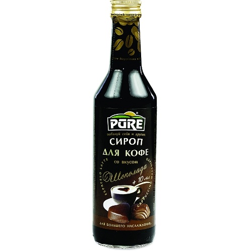 Сироп для кофе "Pure Food" (Пуре Фууд) со вкусом шоколада 350мл ст.бутылка