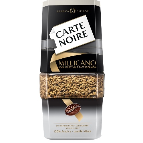 Кофе "Carte Noire" (Карт Нуар) Millicano растворимый c добавлением молотого 95г ст.банка