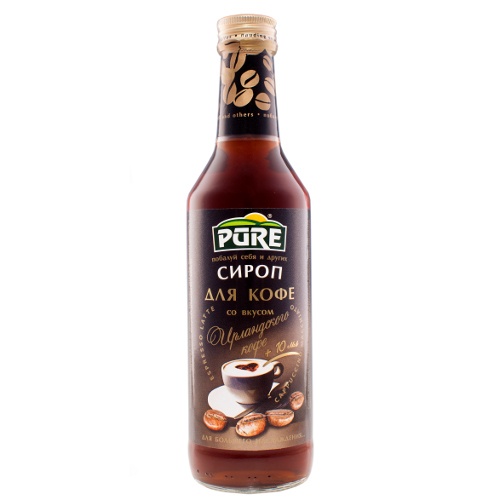Сироп для кофе "Pure Food" (Пуре Фууд) ирландский кофе 350мл ст.бутылка