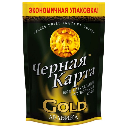 Кофе "Черная Карта" Gold растворимый 75г пакет