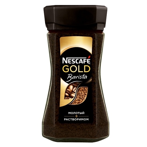 Кофе "Nescafe Gold" (Нескафе Голд) Barista Style растворимый сублимированный с добавлением молотого 85г ст.банк