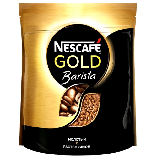 Кофе "Nescafe Gold" (Нескафе Голд) Barista Style растворимый с добавлением молотого 75г пакет