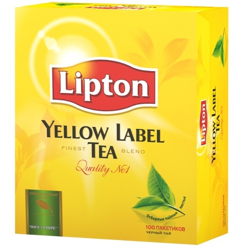 Чай "Lipton" (Липтон) Yellow Label черный с ярлычками 100пак х 2г
