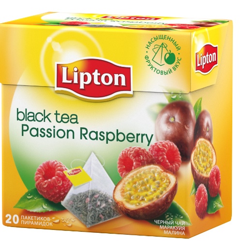 Чай "Lipton" (Липтон) Passion Raspberry черный малина маракуйя 20 пирамидок х 1