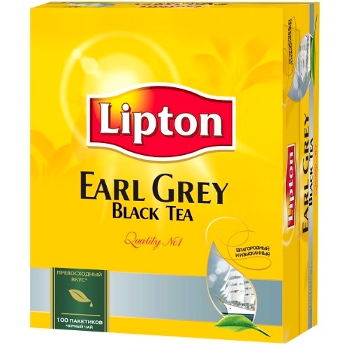 Чай "Lipton" (Липтон) Earl Grey черный с ароматом бергамота 100пак х 2г (200г)