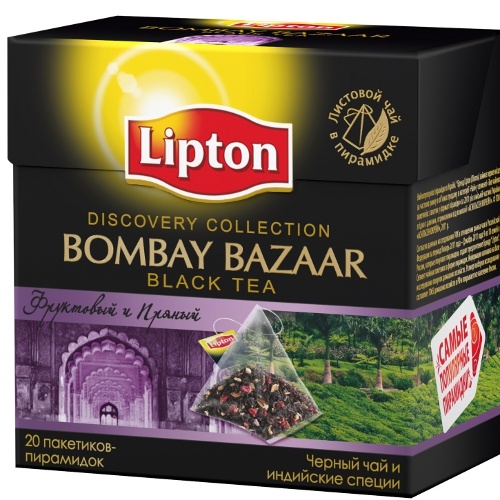 Чай "Lipton" (Липтон) Bombay Bazaar черный со специями 20 пирамидок