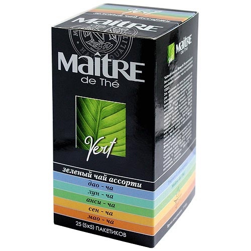 Чай "Maitre" (Мэтр) зеленый ассорти 25шт.