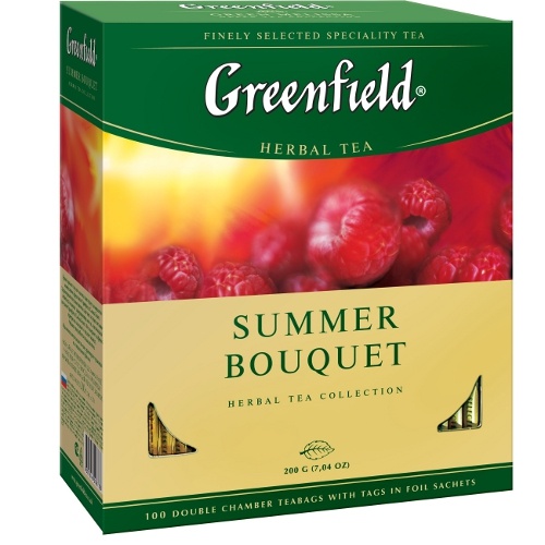 Чай "Greenfield" (Гринфилд) Summer Bouquet с малиной 100пак Х 2г