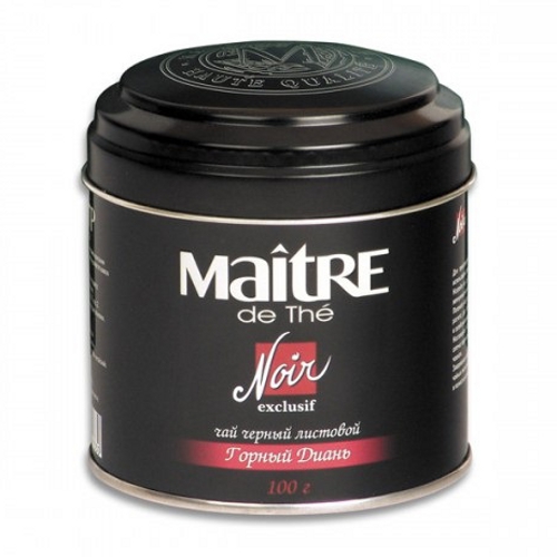 Чай "Maitre" (Мэтр) черный Горный Диань листовой 100г ж/б