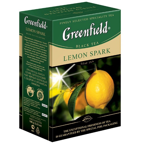 Чай "Greenfield" (Гринфилд) Lemon Spark черный цейлонский крупнолиствой с цедрой лимона 100г