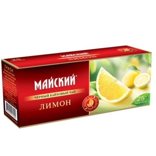 Чай "Майский" черный с ароматом лимон 25пак х 2г