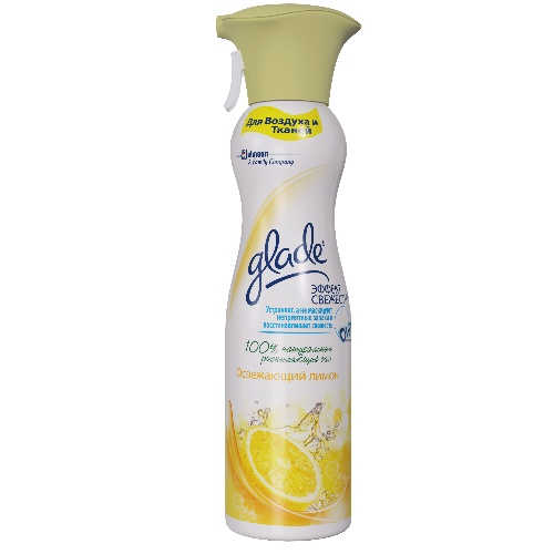 Освежитель воздуха "Glade" (Глейд) Эффект Свежести Освежающий Лимон 275мл аэрозоль