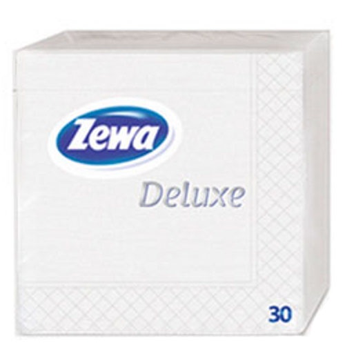 Салфетки бумажные "Zewa" (Зева) Deluxe белые 24х24 2-сл 30шт