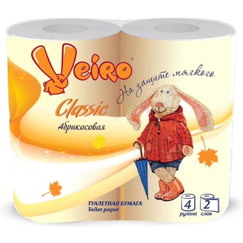 Туалетная бумага "Linia Veiro" (Линия Вейро) Classic 100%-целлюлоза 2-сл 4-рулона цветная