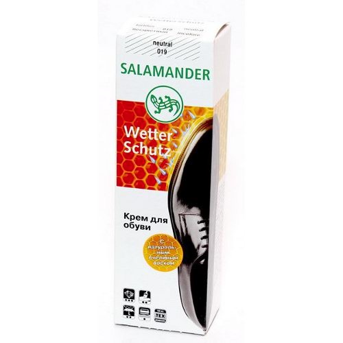 Крем для обуви "Salamander" (Саламандер) Wetter Schutz для гладкой кожи тюбик с губкой бесцветный 75мл