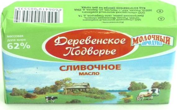 Масло Молочный Продукт Деревенское Подворье сливочное 62%