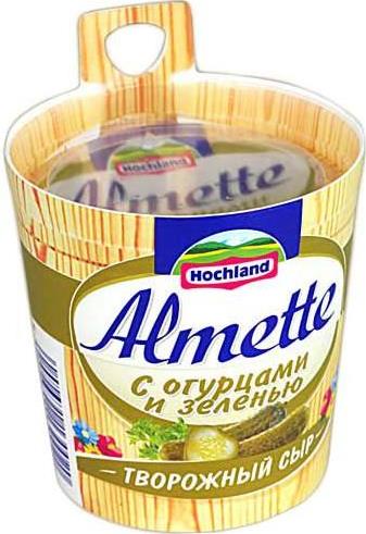 Сыр Hochland Almette с огурцами и зеленью