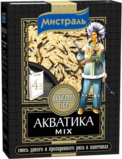 Рис Мистраль Акватика Mix смесь дикого и пропаренного риса в пакетиках