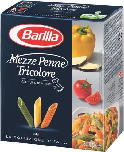 Макароны Barilla Mezze Penne Tricolore трехцветные