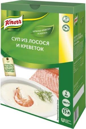 Суп-пюре Knorr с лососем и креветками