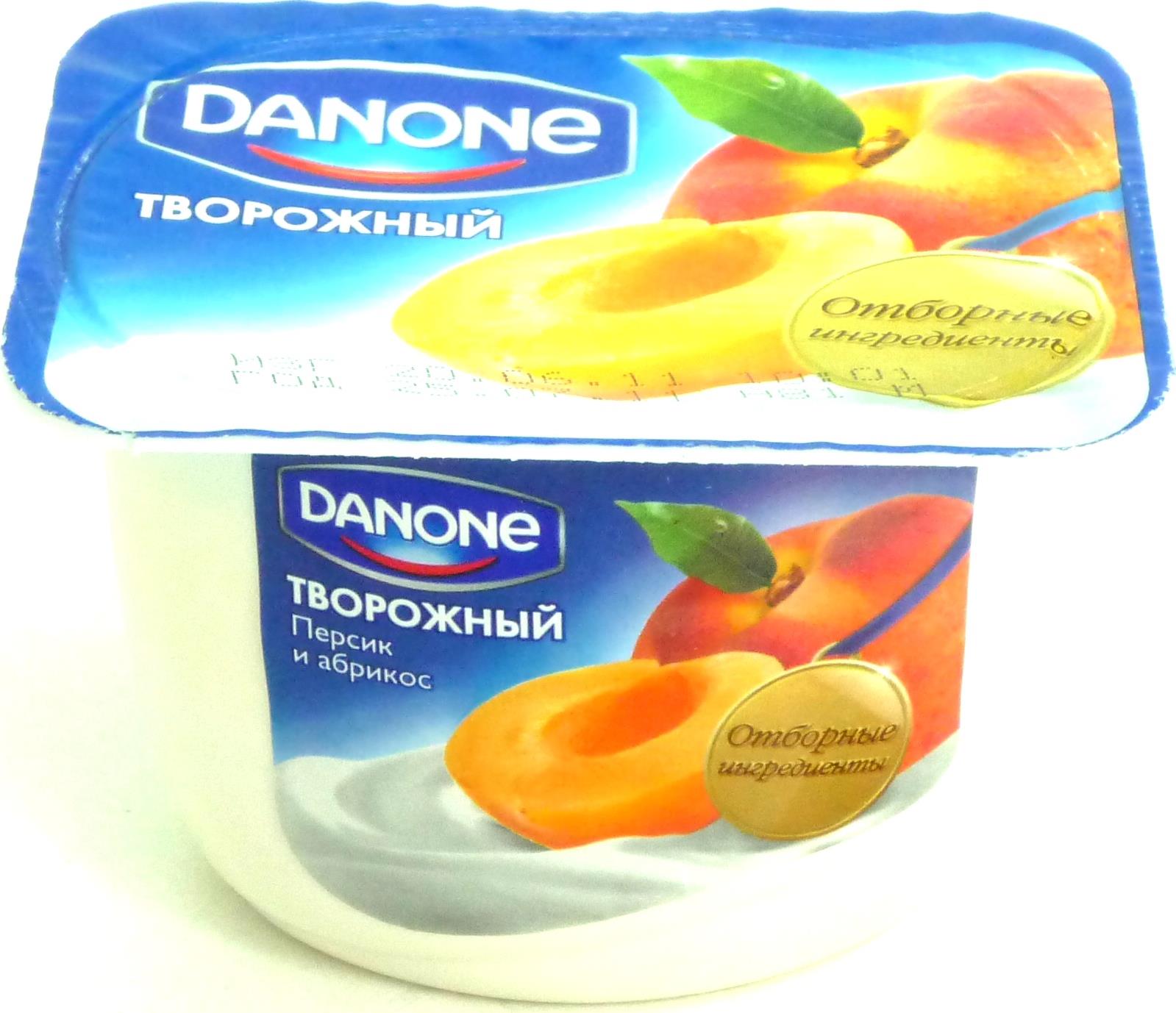 Творожок Danone персик-абрикос