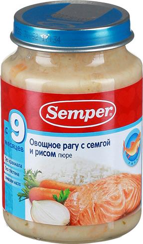 Пюре Semper овощное рагу с семгой с 9 месяцев