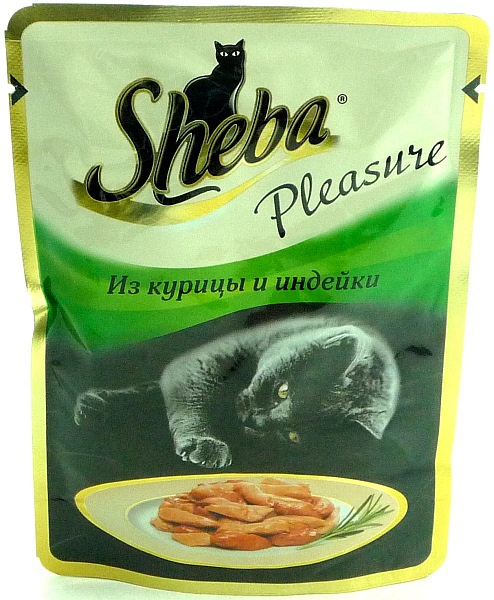Корм для кошек Sheba Pleasure с курицей и индейкой