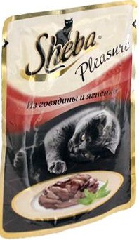 Корм для кошек Sheba Pleasure с говядиной и ягненком