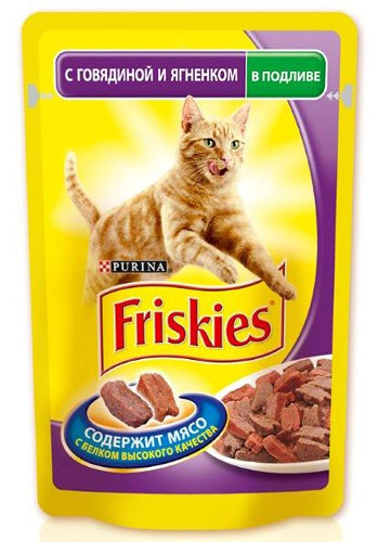 Корм для кошек Friskies говядина и ягненок в подливе