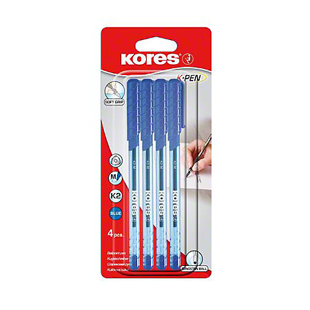 Ручка шариковая Kores К2 синяя 0