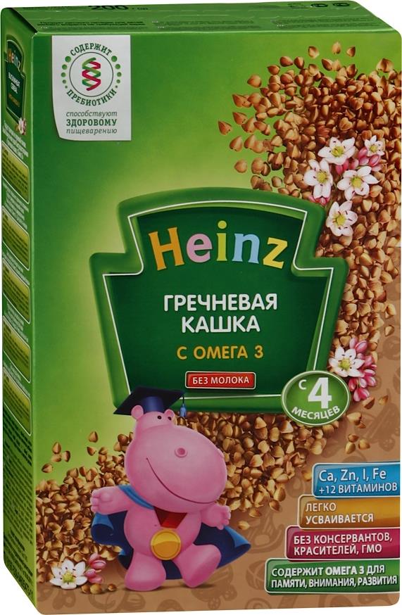 Каша Heinz гречневая с омега-3 без молока с 4 месяцев