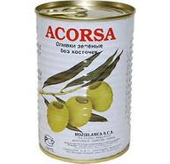 Оливки Acorsa зеленые с косточкой
