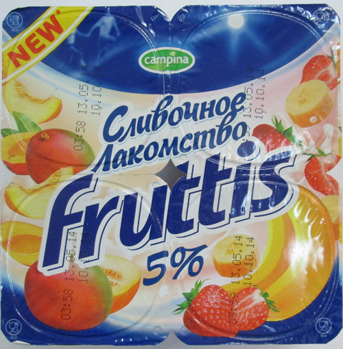 Йогуртный продукт Fruttis дыня-манго-банан-клубника 5%