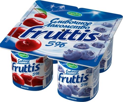 Продукт йогуртный Fruttis 5% вишня-черника