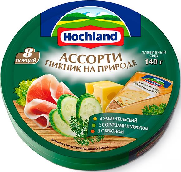 Сыр Hochland Ассорти плавленый зеленый