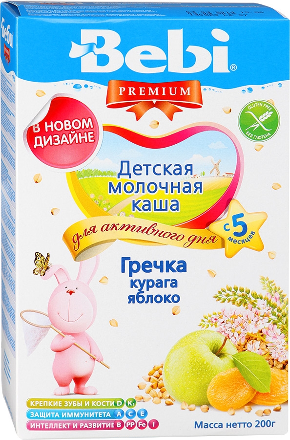 Каша Bebi молочная Гречка-курага-яблоко