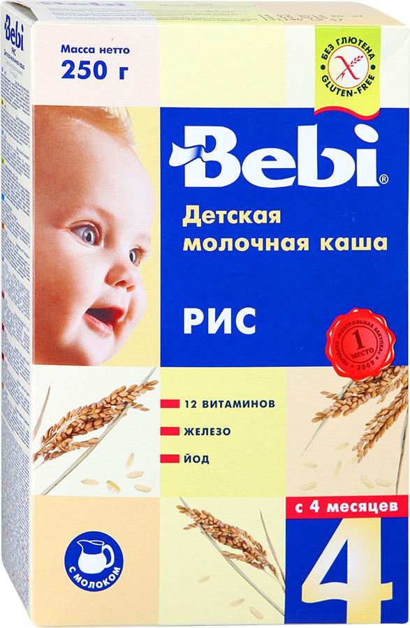 Каша Bebi рисовая молочная с 4 месяцев