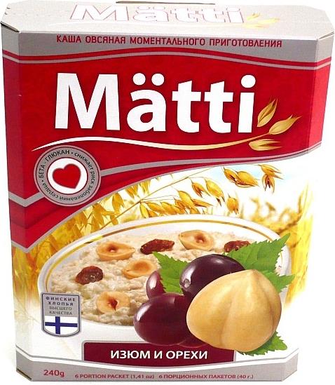 Каша овсяная Matti Изюм и орех