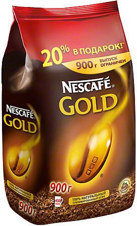 Кофе Nescafe Gold растворимый + 20% бесплатно