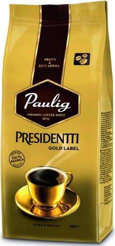 Кофе Paulig President Gold Зерно