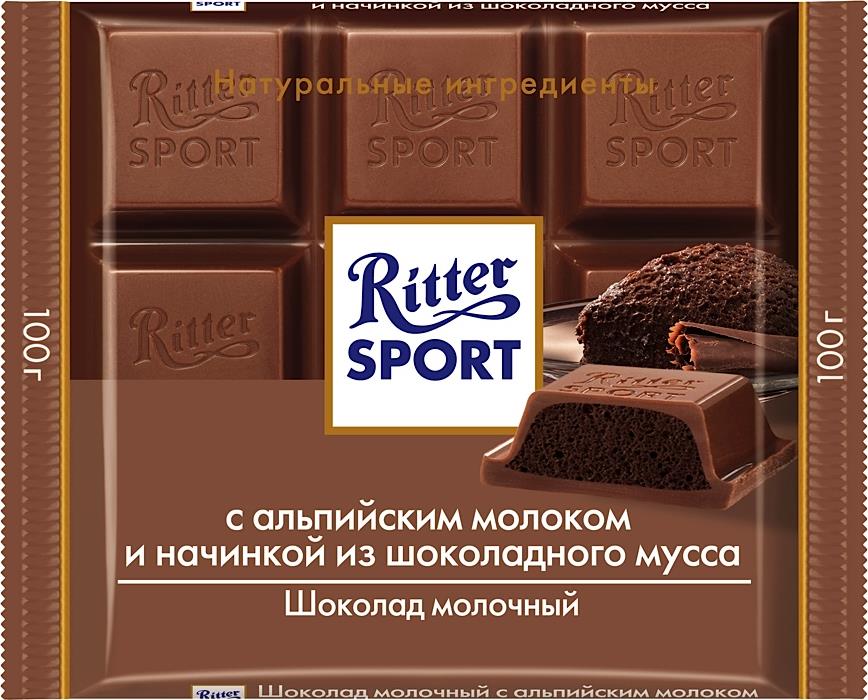 Шоколад Ritter Sport какао мусс